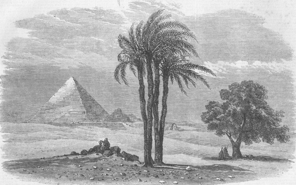 Associate Product EGYPT. Prince of Waless visit to. Gt Pyramid, antique print, 1862