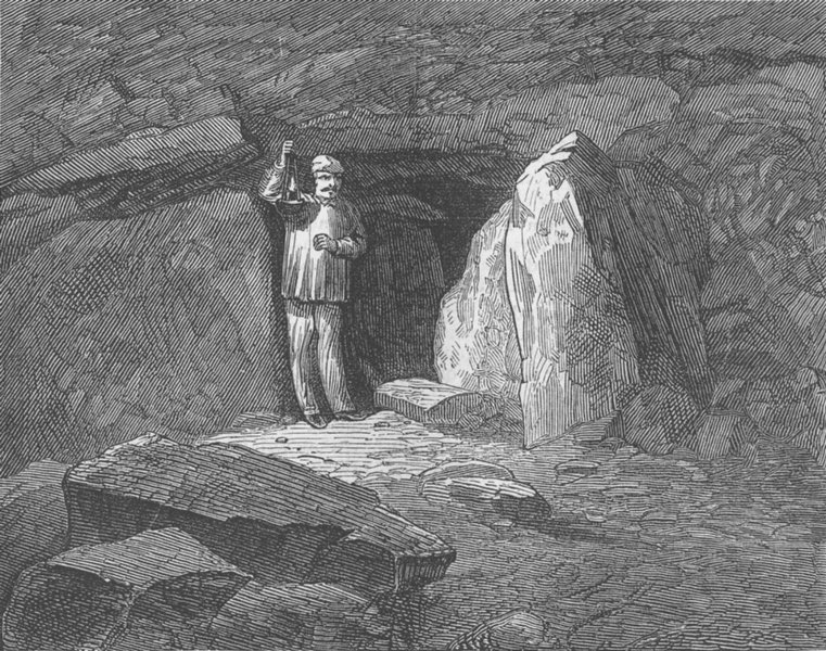 Associate Product MAMMOTH CAVE OF KENTUCKY. Entrance to Fat Man's Misery, antique print, 1876