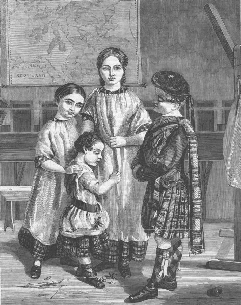 Associate Product SCOTLAND. Children of the Royal Caledonian Asylum. Orphans, antique print, 1858