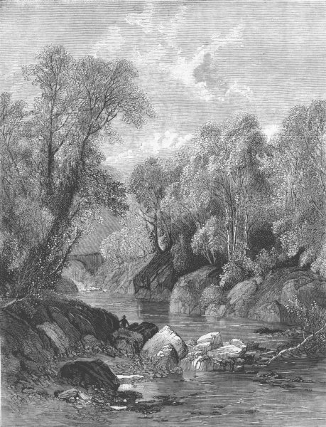 Associate Product WALES. Welsh River Scenery, antique print, 1858