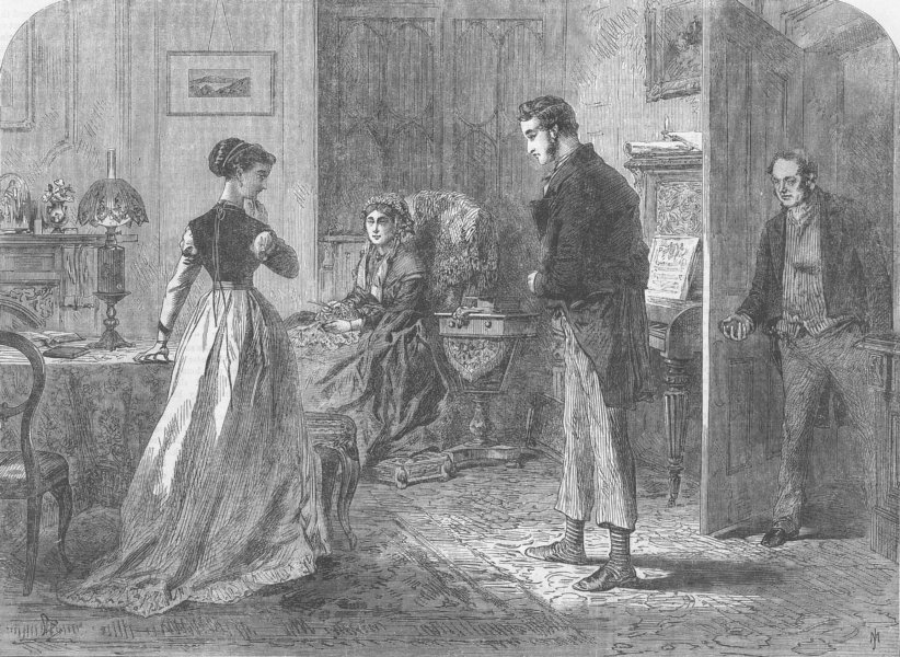 Associate Product ROMANCE. Stewart Hunt's mtg Miss Jones, antique print, 1867