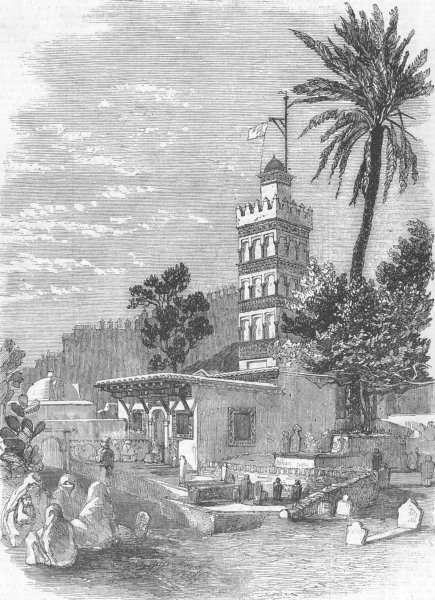 Associate Product ALGERIA. Cemetery & Tomb of Sidi Abderahman, Algiers, antique print, 1858