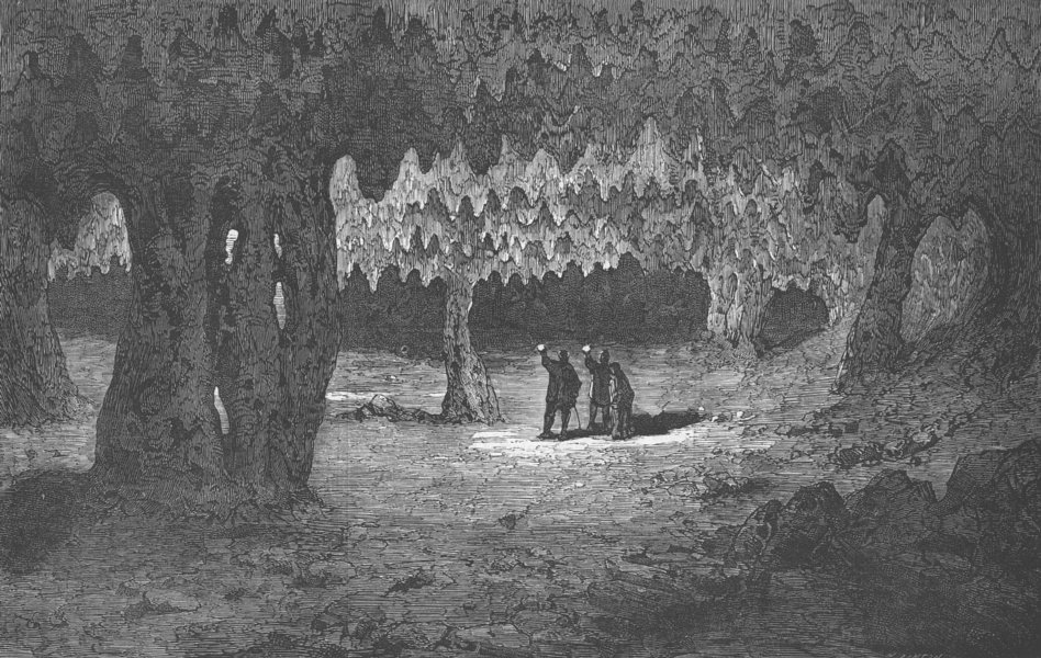 Associate Product MAMMOTH CAVE OF KENTUCKY. Gothic Gallery, antique print, 1876