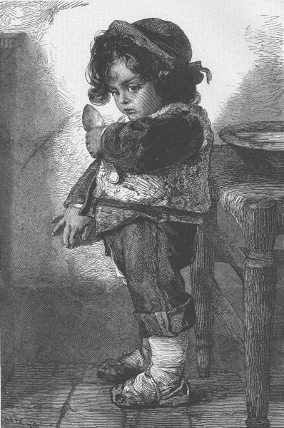 Associate Product CHILDREN. Chico, antique print, 1874