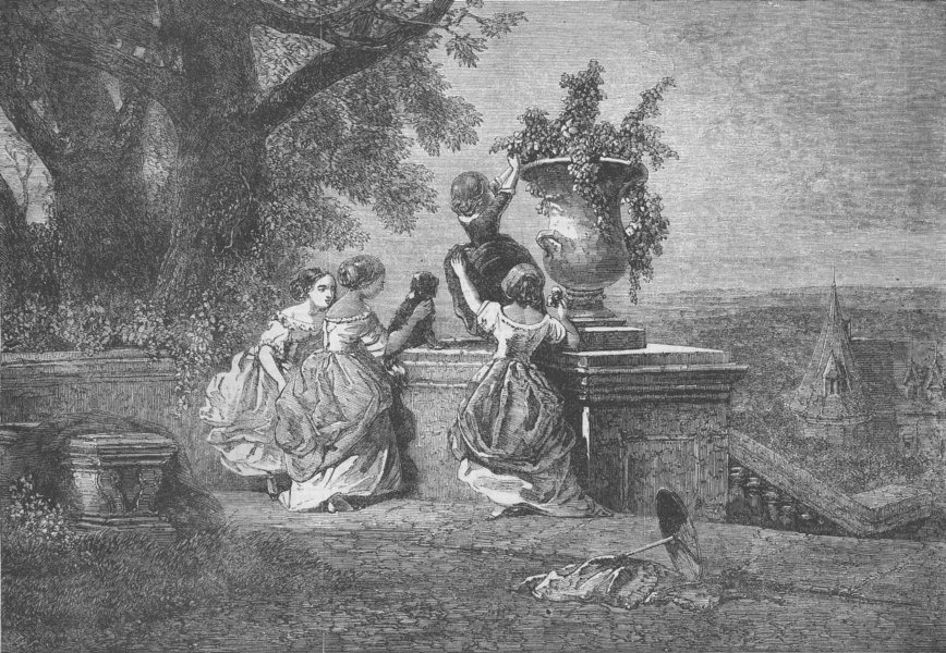 Associate Product CHILDREN. The Terrace, antique print, 1862
