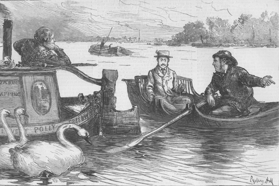 Associate Product SHIPS. Oxbridge Boat-Race-Coaching coxswain, antique print, 1873
