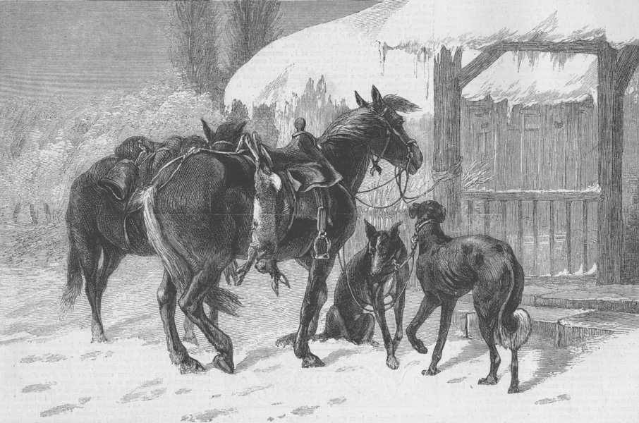 Associate Product POLAND. Coursing. 2 Polish hunters, antique print, 1873