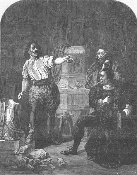 Associate Product PORTRAITS. The Fatal Statue, antique print, 1853