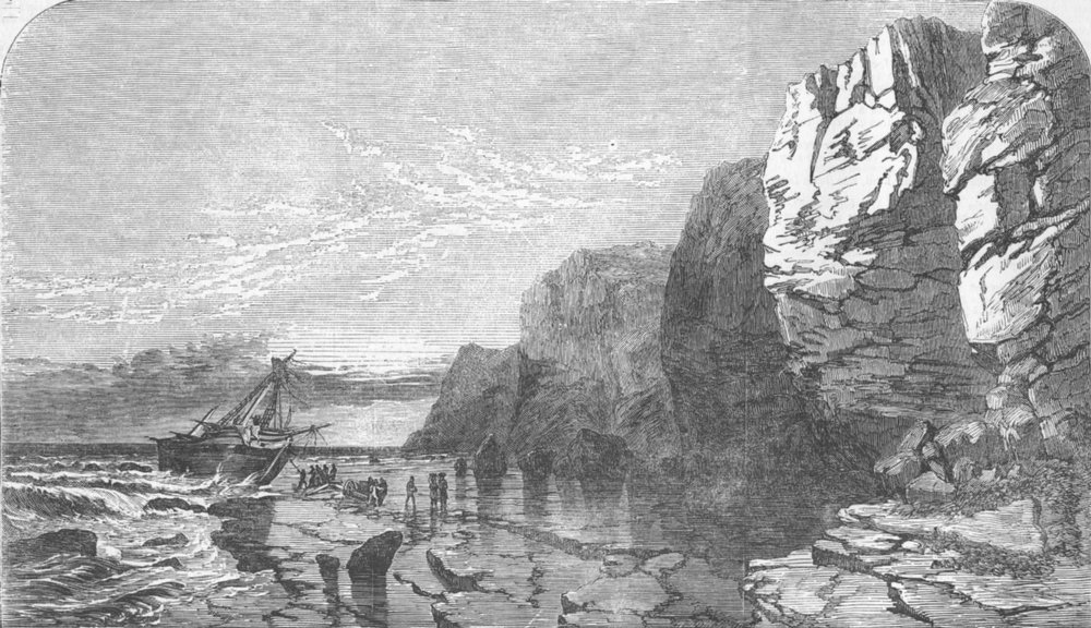 Associate Product SEASCAPES. A wreck-The Sea-Bord, antique print, 1853