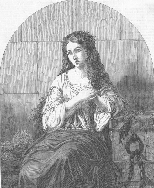 Associate Product PRETTY LADIES. St Agnes, antique print, 1853