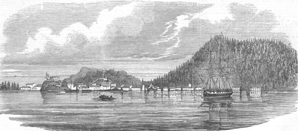 Associate Product ALASKA. Alaska. Sitka, antique print, 1855