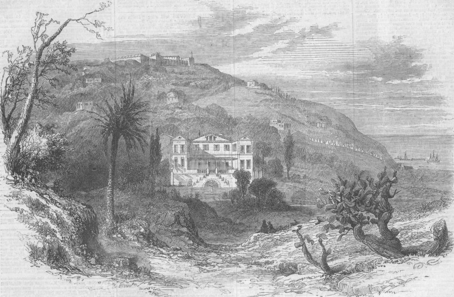Associate Product ALGERIA. Maison Chauve, nr Algiers, House of Cobden, antique print, 1861