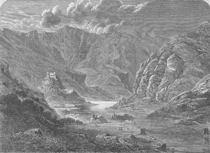 PAKISTAN. Ft of Kartsabrusha, Indus, antique print, 1865