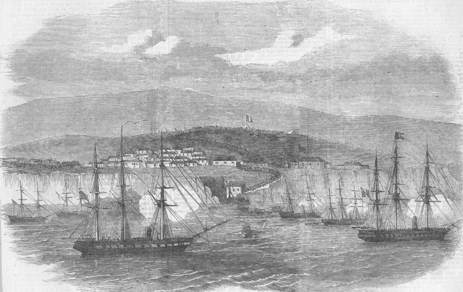 Associate Product PERU. Islay, HQ of General Viranco, antique print, 1857