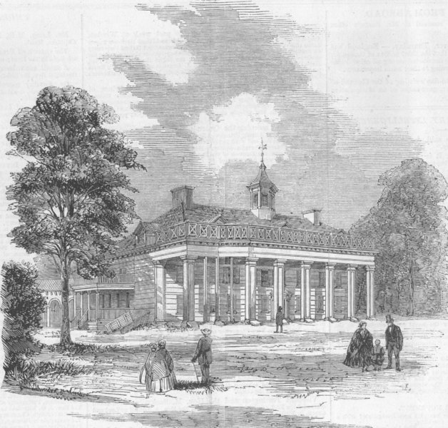 Associate Product MARYLAND. Mount Vernon, House of Washington, antique print, 1860