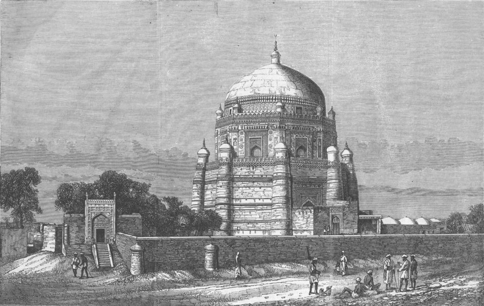 PAKISTAN. Rukn-e-Alam, Multan. , antique print, 1863