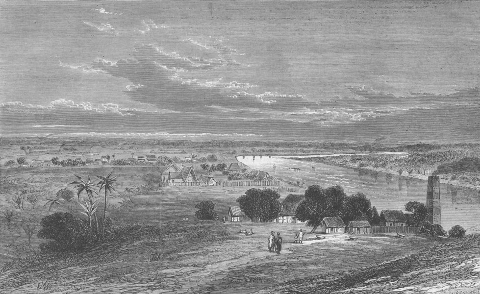 MADAGASCAR. River Wundoroo, nr Tamatave, antique print, 1863