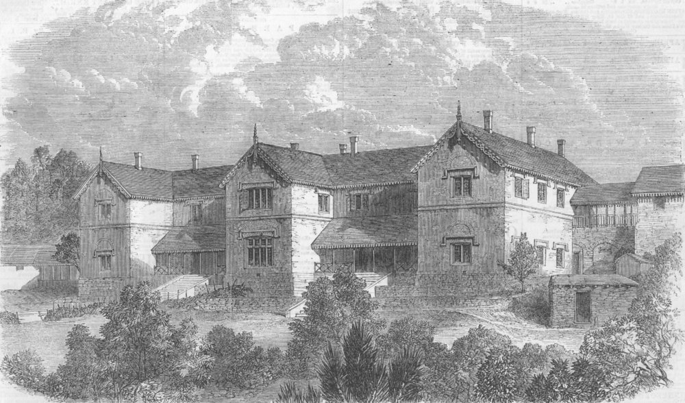 Associate Product PAKISTAN. Lawrence asylum, Murree, Himalayas, antique print, 1863