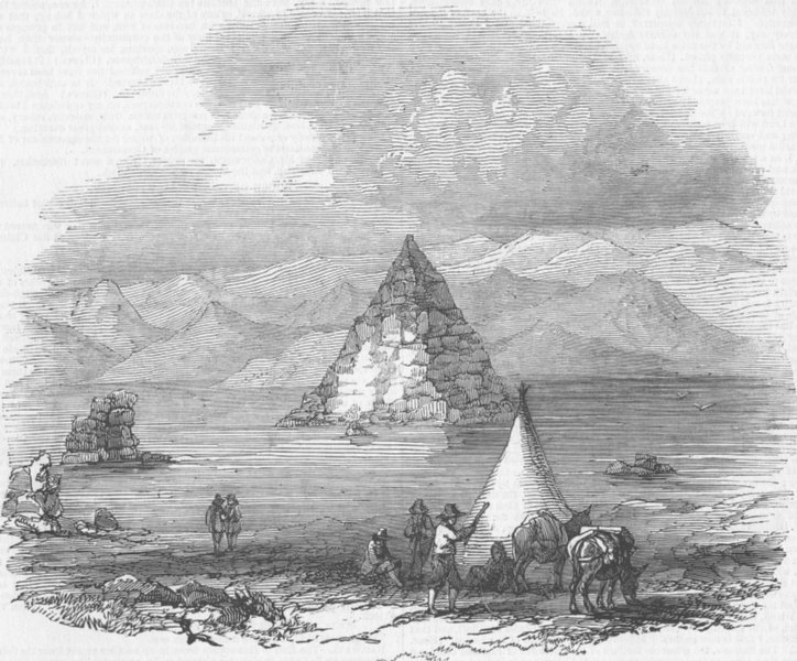 Associate Product OREGON. Pyramid Lake , antique print, 1846