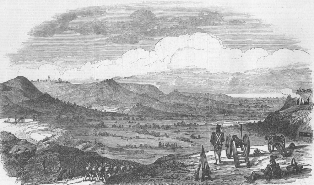 BRAZIL. Valley & heights of Santarem, antique print, 1846