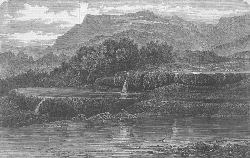 Associate Product NEW ZEALAND. Rock basin, Te Tarata, antique print, 1868