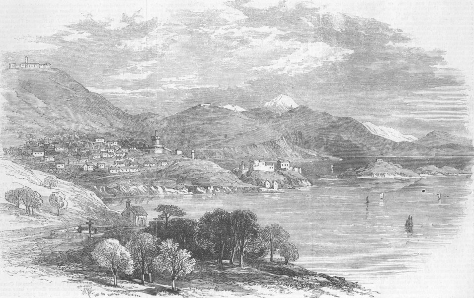 Associate Product DUBROVNIK. Dalmatia. View from Rd between & Gravoso, antique print, 1870