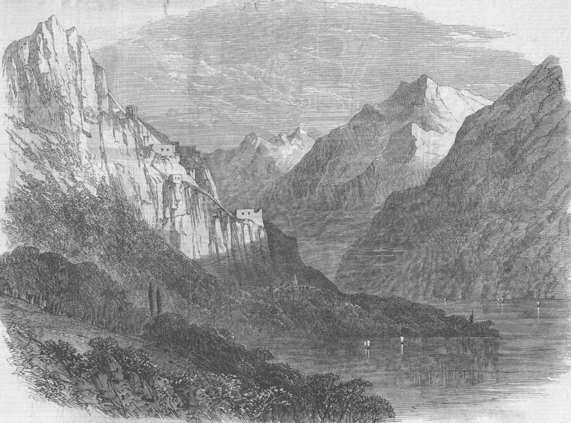 Associate Product ITALY. Ft of Rocca D’Anfo, Lake Idro, antique print, 1866