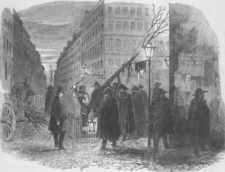 antique print FRANCE Palm Sunday in Paris 1852 