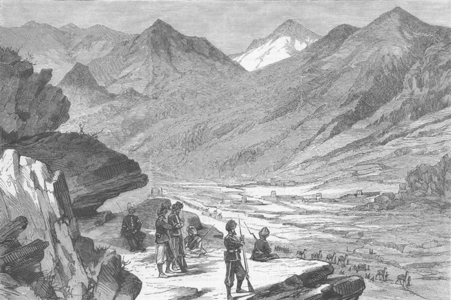 PAKISTAN. Kutta Kowtia, from Lundi Kohil, Khyber Pass, antique print, 1879