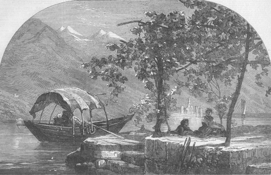 Associate Product ITALY. Autumn on the Lake Maggiore, antique print, 1864
