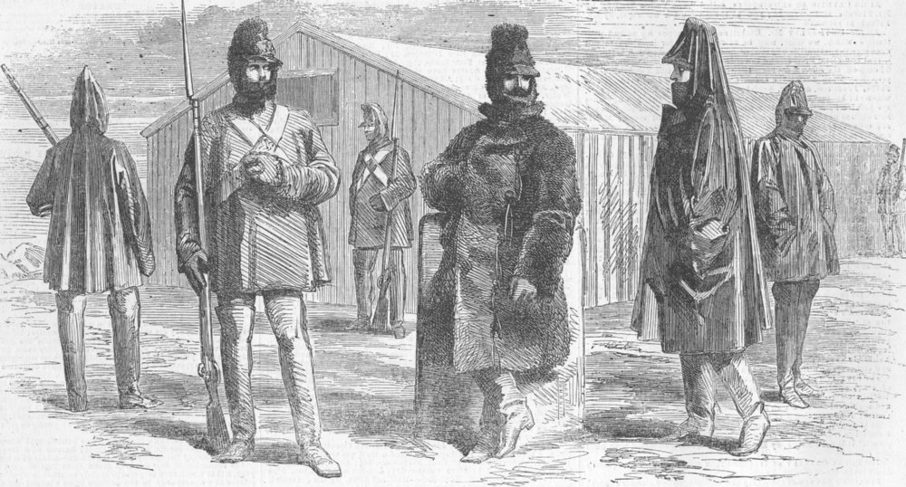 Associate Product UKRAINE. Winter clothing for British troops, Crimea, antique print, 1854