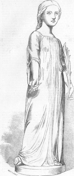 Associate Product ROYALTY. Princess Helena Peace statue-Thornycroft, antique print, 1856