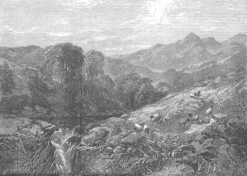 Associate Product SCOTLAND. Rocky path of mountain burn, antique print, 1854