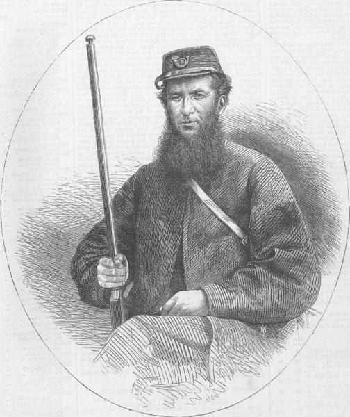 WIMBLEDON. Rifle mtg. Sharman, 4th West York rifles, antique print, 1865