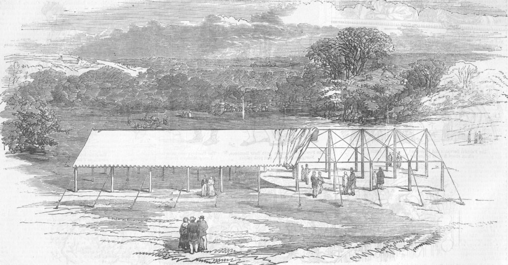 LANDSCAPES. Gray's new portable tenting, antique print, 1855