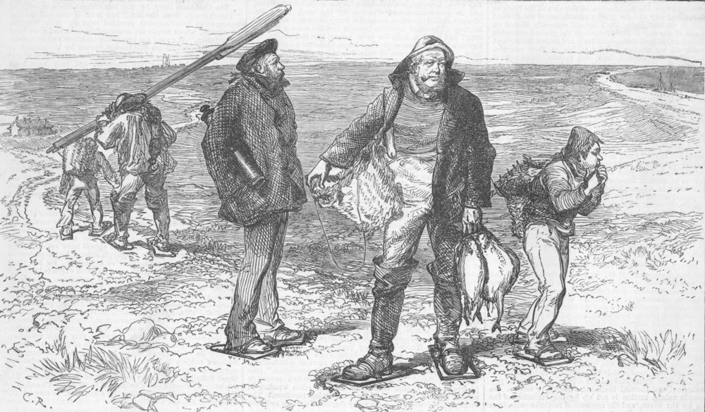 Associate Product DUNGENESS. Shipwreck. Sailors wearing Back Stays, antique print, 1873