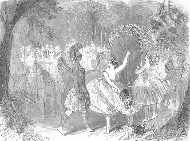 Associate Product THEATRE. Midsummer night’s dream, Princess, antique print, 1856