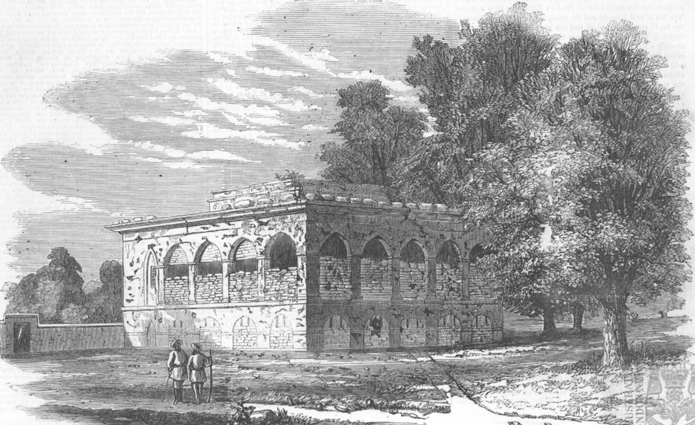Associate Product DANAPUR. House, Arrah fortified against mutineers, antique print, 1857
