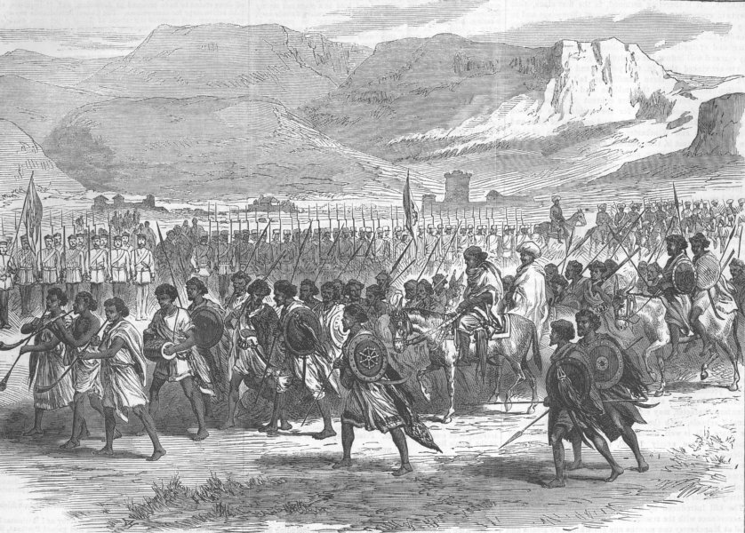 ETHIOPIA. Kassai, the King of Tigray's ambassador, arriving at Adigerat, 1868
