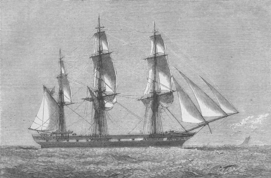 Associate Product KENT. Ship Northfleet, sunk, Dungeness, antique print, 1873