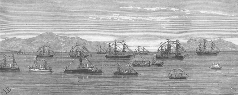 Associate Product TURKEY. British fleet, Besika Bay, antique print, 1876