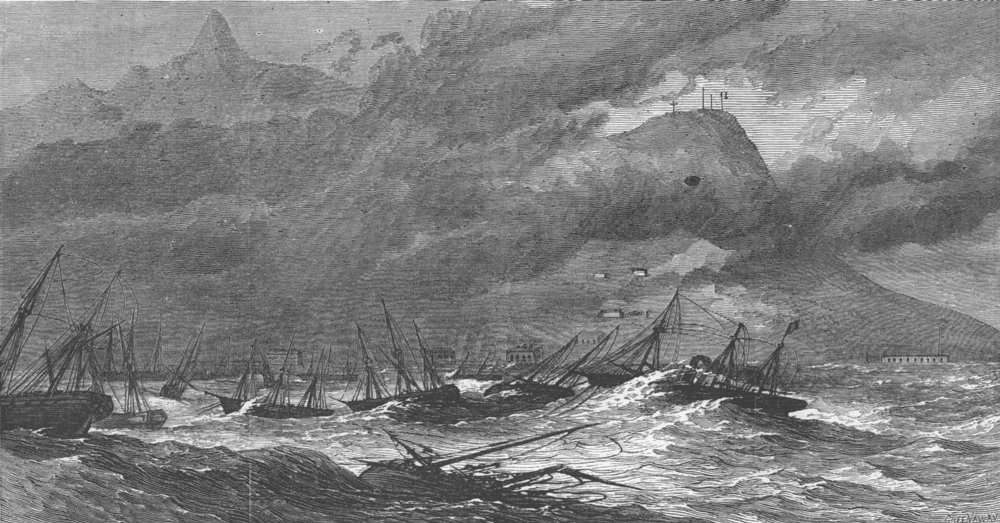 MAURITIUS. Hurricane, Isle of, antique print, 1874