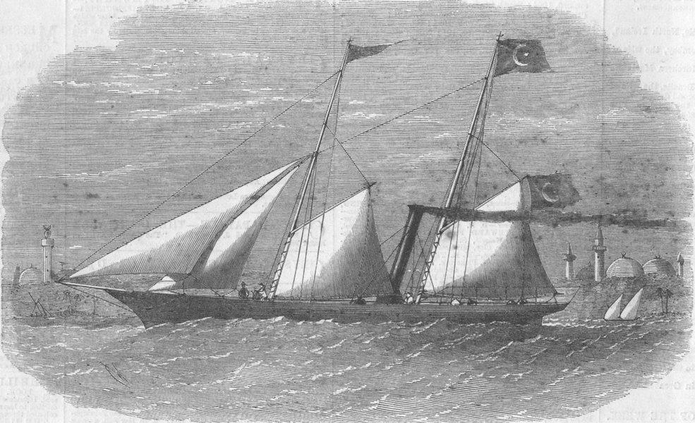 EGYPT. Steam-Yacht built for El Hami Pacha, son of Viceroy of Egypt, print, 1861