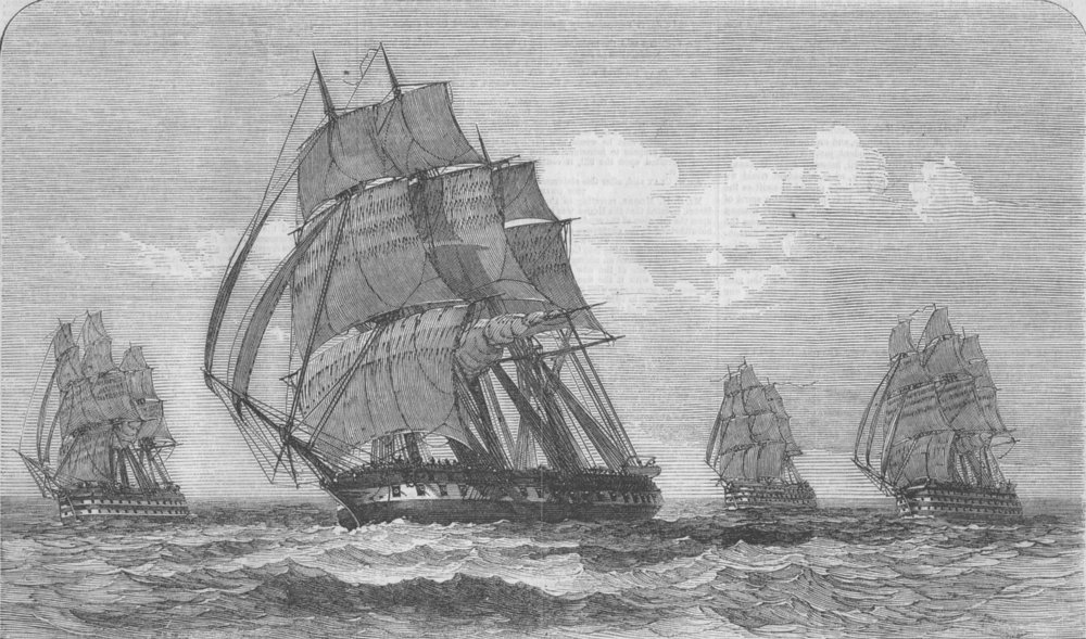 TURKEY. Royal Navy Sailing match, sea of Marmara, antique print, 1856