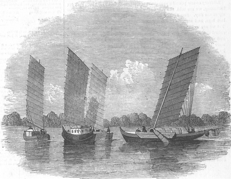 Associate Product CHINA. Boats of Hermes, Yang-Tse-Kiang River, antique print, 1853