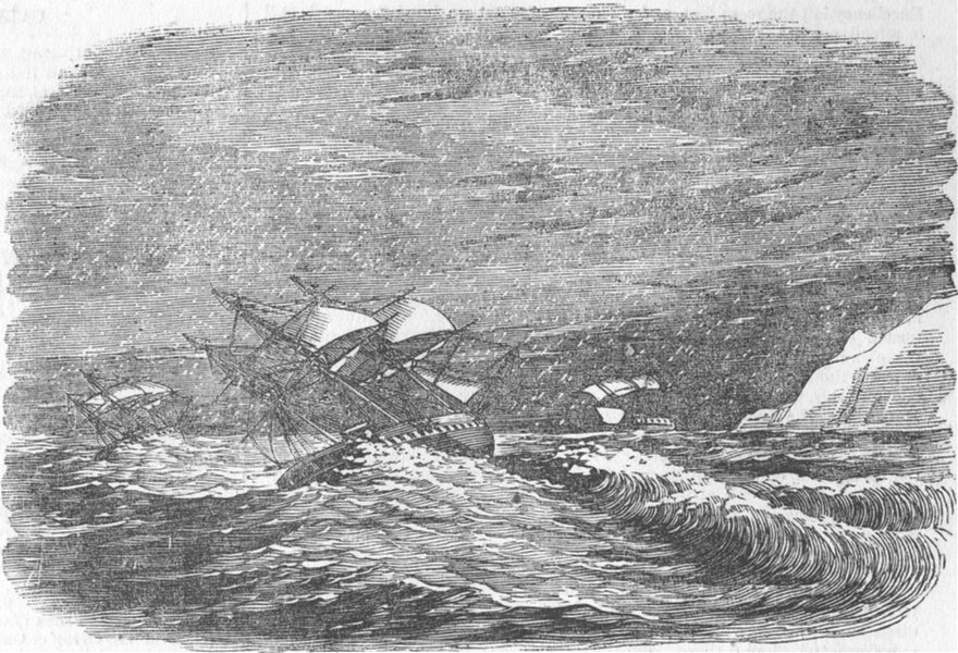 JAPAN. Sybille; Hornet; Bittern, wind, Gulf of Tartary, antique print, 1855