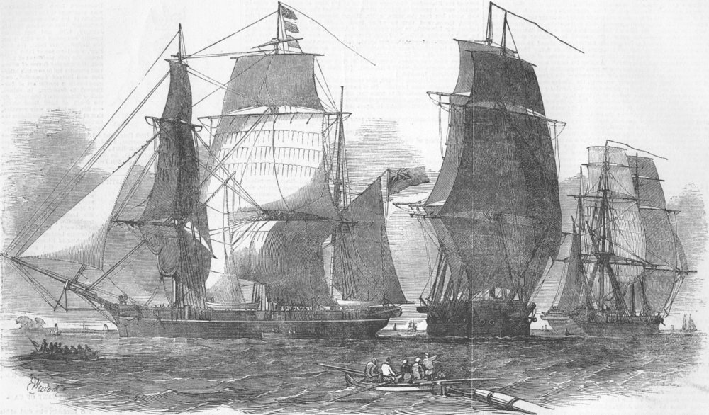 ARCTIC. Belcher's expedition, John Franklin search, antique print, 1852
