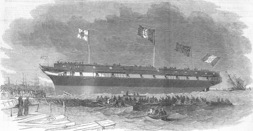 Associate Product BLACKWALL. Launch. Amazonas Peruvian Steam ship, Yd, antique print, 1852