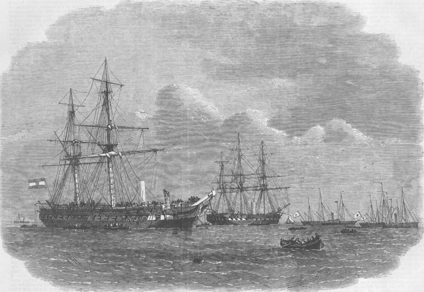 Associate Product CUXHAVEN. Austro-Prussian fleet, Heligoland defeat, antique print, 1864