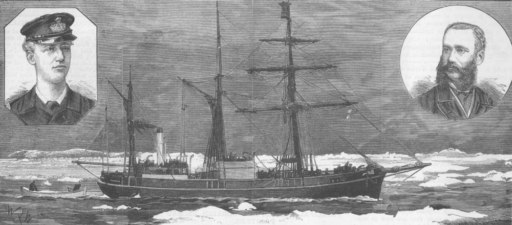 Associate Product DENMARK. North-Pole Expedition. Dijmphana; Hovgaard, antique print, 1883
